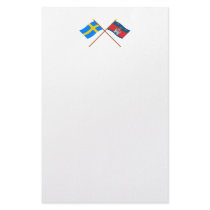 Crossed Sweden and Jönköpings län flags Stationery Design
