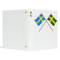 Crossed Sweden and Öland landskap flags Binders