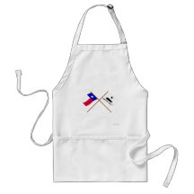 Crossed Texas and  Gonzales Flags Aprons