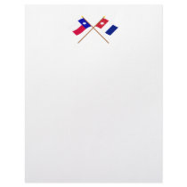 Crossed Texas and Harrisburg Volunteers Flags Letterhead Design