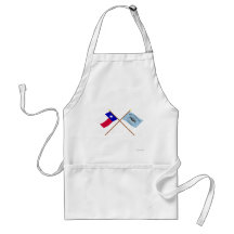 Crossed Texas and New Orleans Greys Flags Aprons