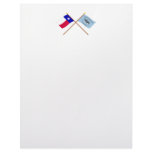Crossed Texas and New Orleans Greys Flags Custom Letterhead