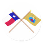 Crossed Texas and San Jacinto Flags Sticker