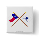 Crossed Texas and Troutman Flags Pins