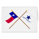 Crossed Texas and Troutman Flags Card