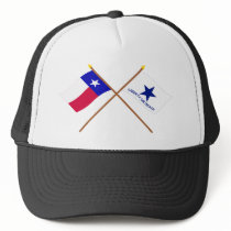 Crossed Texas and Troutman Flags Hats