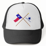 Crossed Texas and Troutman Flags hats