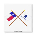 Crossed Texas and Troutman Flags magnets