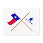 Crossed Texas and Troutman Flags Postcards