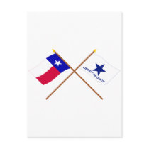 Crossed Texas and Troutman Flags Post Card