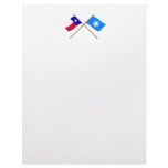 Crossed Texas and Zavala Flags Letterhead Template