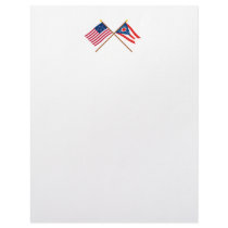 Crossed US 20-star and Ohio State Flags Letterhead Design