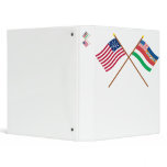 Crossed US 27-star and 1845 Florida State Flags Vinyl Binder