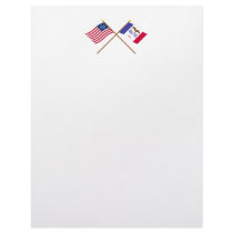 Crossed US 29-star and Iowa State Flags Letterhead