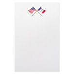 Crossed US 29-star and Iowa State Flags Stationery