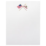 Crossed US 31-star and California State Flags Letterhead Design