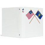Crossed US 33-star and Oregon State Flags Vinyl Binder