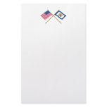 Crossed US 35-star and West Virginia State Flags Stationery Design