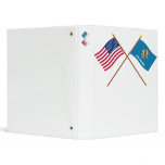 Crossed US 46-star and Oklahoma State Flags 3 Ring Binder