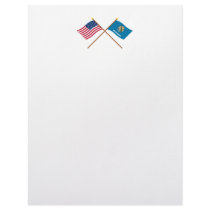 Crossed US 46-star and Oklahoma State Flags Letterhead Design