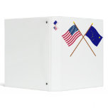 Crossed US 49-star and Alaska State Flags Vinyl Binder