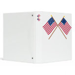 Crossed US 50 and 13-star Flags 3 Ring Binders