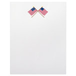 Crossed US 50 and 13-star Flags Letterhead