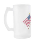 Crossed US 50 and 13-star Flags Mugs