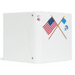 Crossed US and 2nd Rhode Island Regiment Flags Vinyl Binders