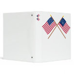 Crossed US and Bennington Flags Binder