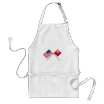 Crossed US and Brandywine Flags Aprons