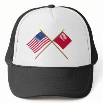 Crossed US and Brandywine Flags Trucker Hats