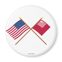 Crossed US and Brandywine Flags Refrigerator Magnet