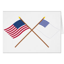 Crossed US and Forster Flags Cards