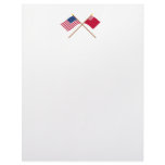 Crossed US and Forster-Knight Flags Letterhead Template