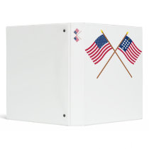 Crossed US and French Alliance Flags Vinyl Binder