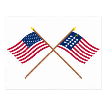 Crossed US and French Alliance Flags Postcards
