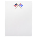 Crossed US and Ft Mercer Flags Customized Letterhead
