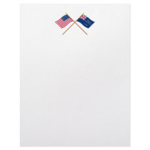 Crossed US and George Rex Flags Customized Letterhead