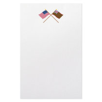 Crossed US and Grand Union Naval Flags Custom Stationery