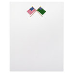 Crossed US and Green Mountain Boys Flags Letterhead