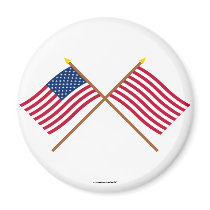 Crossed US and Sons of Liberty Flags Magnet