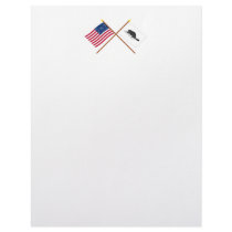 Crossed US Flag and New York Ensign Customized Letterhead