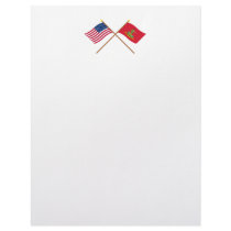 Crossed USA and Hanover Associators Flags Letterhead Design