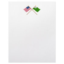 Crossed USA and Newburyport Flags Personalized Letterhead