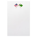 Crossed USA and Newburyport Flags Personalized Stationery