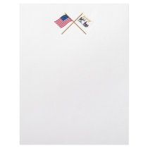 Crossed USA & Washington's Lifeguard Flags Personalized Letterhead