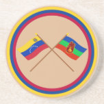 Crossed Venezuela and Amazonas Flags Beverage Coasters