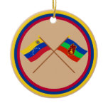 Crossed Venezuela and Amazonas Flags Christmas Tree Ornaments