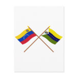 Crossed Venezuela and Apure Flags Post Card